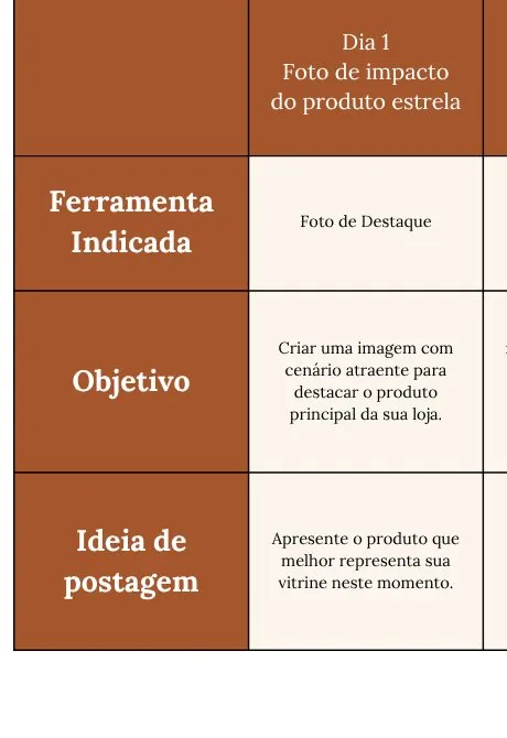 Calendário Dia 1: foto de impacto do produto estrela